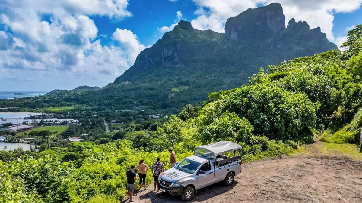 View of Mount Otemanu from the Bora Bora jeep tour